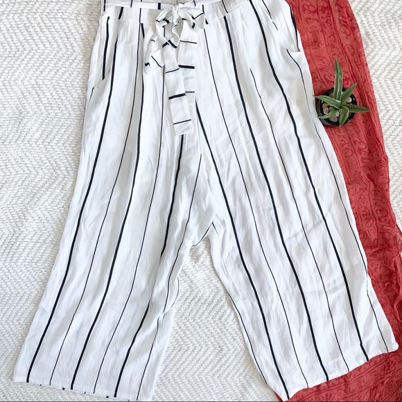 Leith Cropped Palazzo Pants White Size Small - Picture 6 of 16